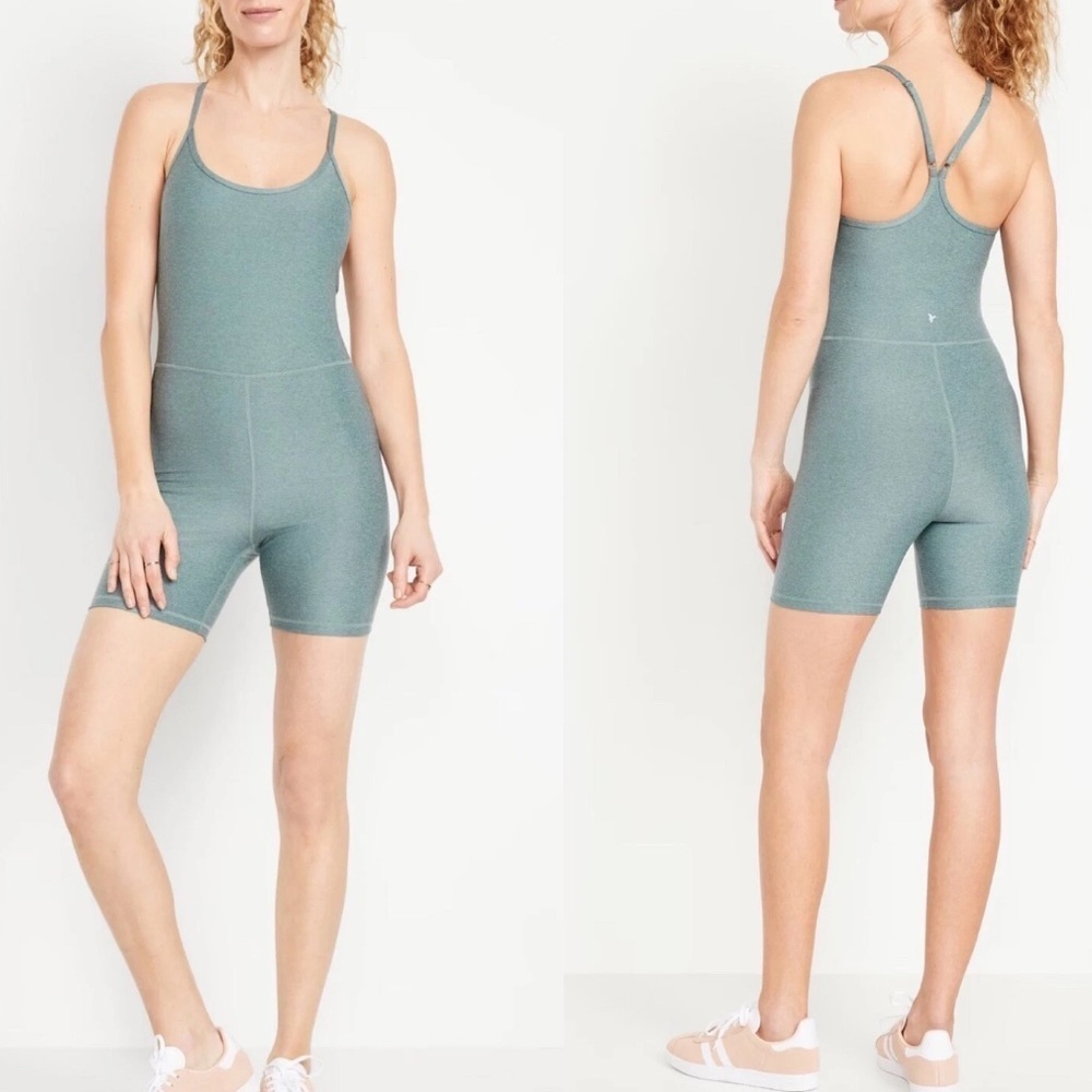 Old Navy Active Cloud+ Sage Green Racerback Romper size XS